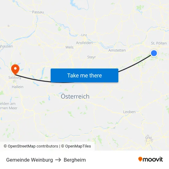 Gemeinde Weinburg to Bergheim map