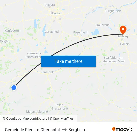 Gemeinde Ried Im Oberinntal to Bergheim map