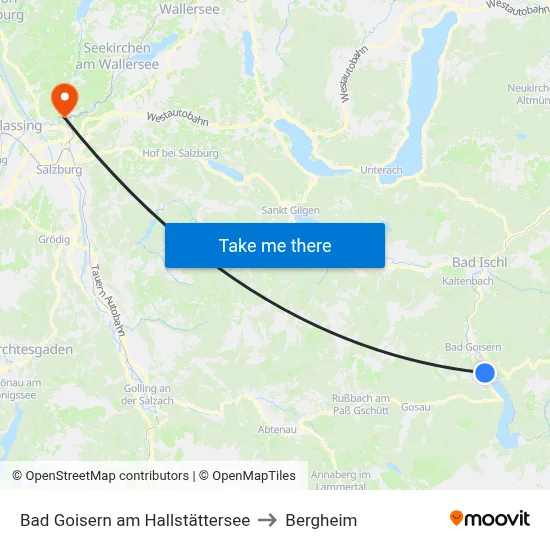 Bad Goisern am Hallstättersee to Bergheim map