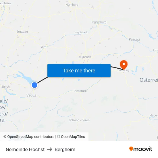 Gemeinde Höchst to Bergheim map