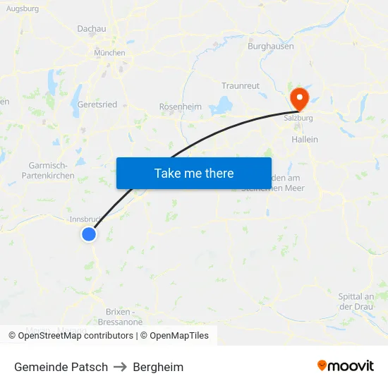Gemeinde Patsch to Bergheim map