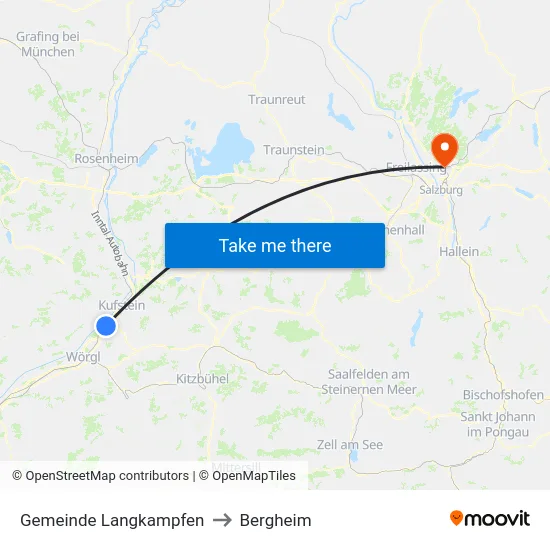 Gemeinde Langkampfen to Bergheim map