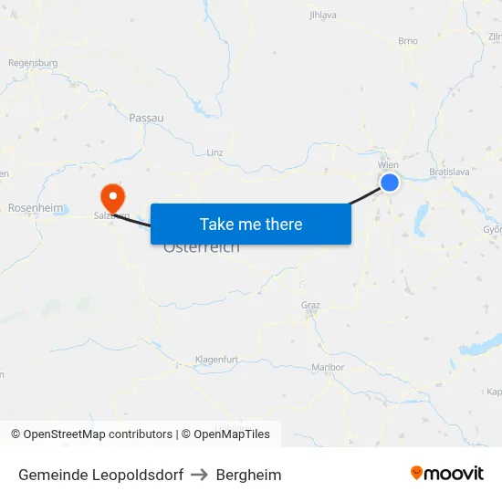 Gemeinde Leopoldsdorf to Bergheim map
