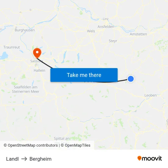 Landl to Bergheim map