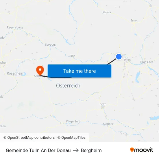Gemeinde Tulln An Der Donau to Bergheim map