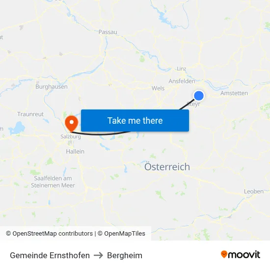 Gemeinde Ernsthofen to Bergheim map