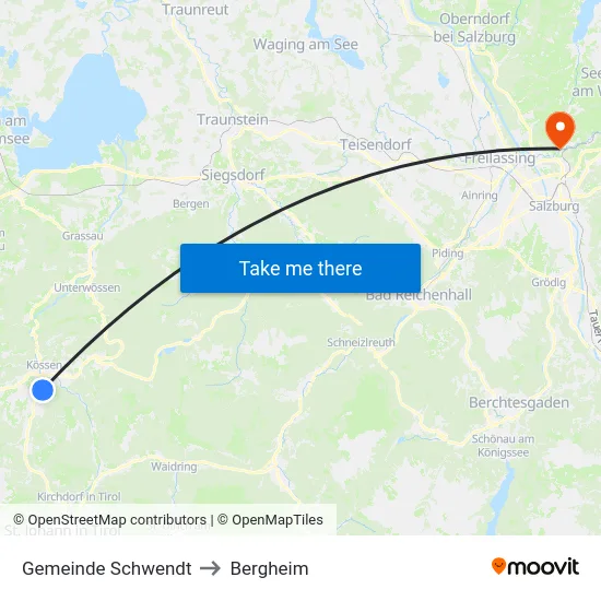Gemeinde Schwendt to Bergheim map