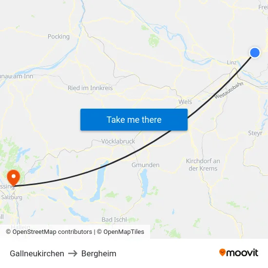 Gallneukirchen to Bergheim map