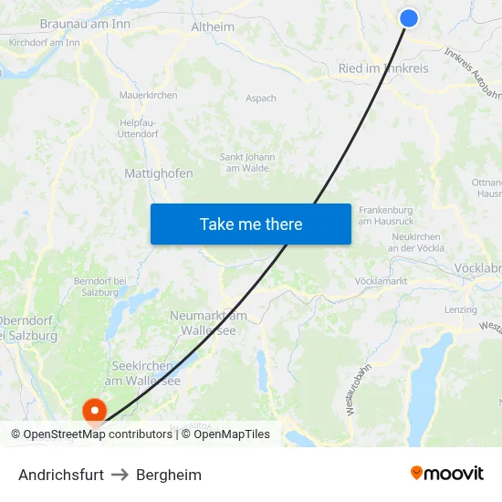 Andrichsfurt to Bergheim map