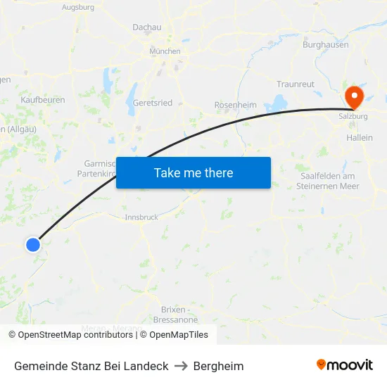 Gemeinde Stanz Bei Landeck to Bergheim map