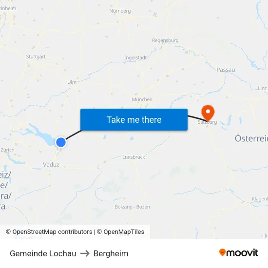 Gemeinde Lochau to Bergheim map