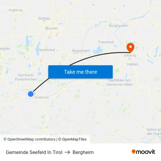 Gemeinde Seefeld In Tirol to Bergheim map