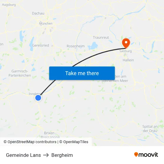 Gemeinde Lans to Bergheim map