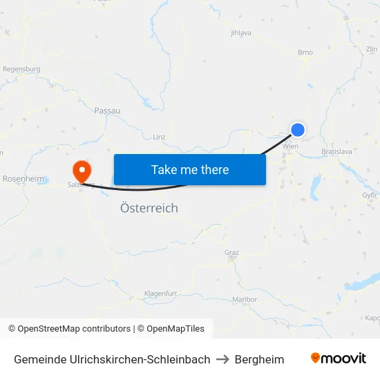 Gemeinde Ulrichskirchen-Schleinbach to Bergheim map