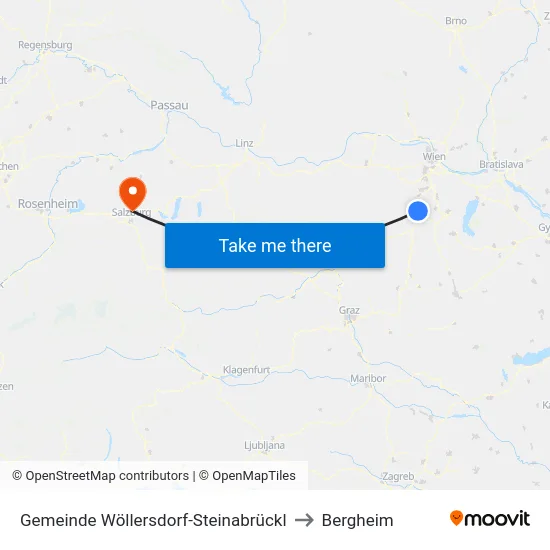 Gemeinde Wöllersdorf-Steinabrückl to Bergheim map