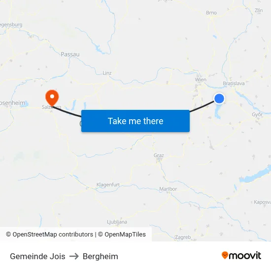 Gemeinde Jois to Bergheim map