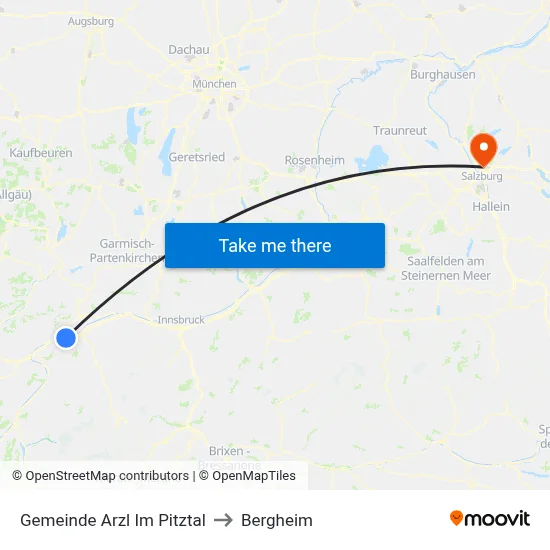 Gemeinde Arzl Im Pitztal to Bergheim map