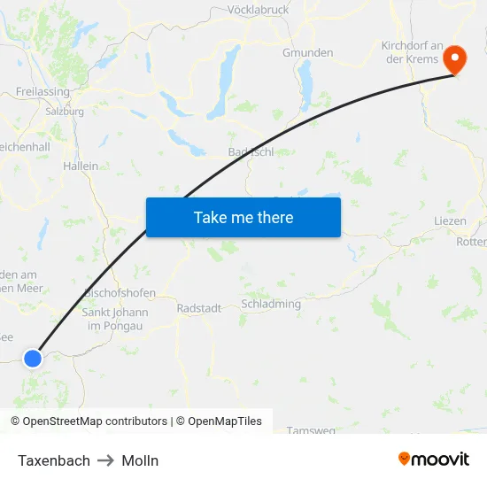 Taxenbach to Molln map