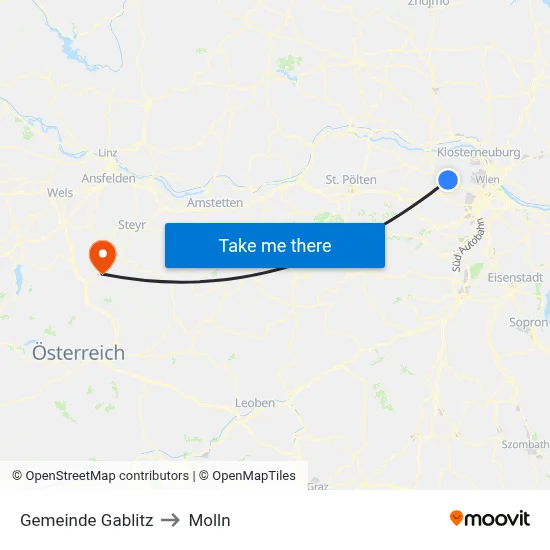 Gemeinde Gablitz to Molln map