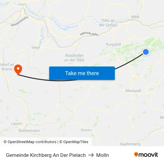 Gemeinde Kirchberg An Der Pielach to Molln map