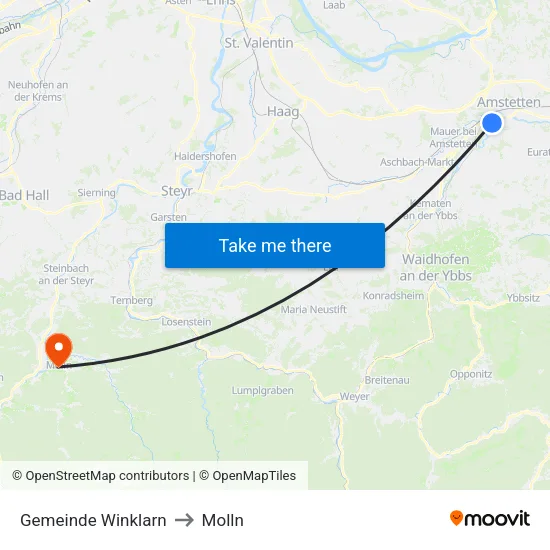 Gemeinde Winklarn to Molln map