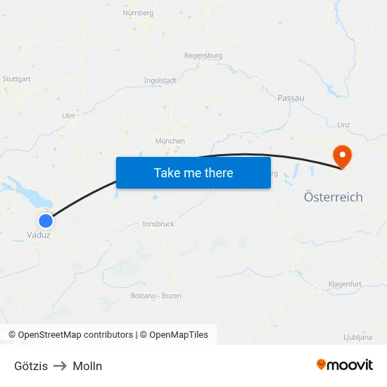 Götzis to Molln map