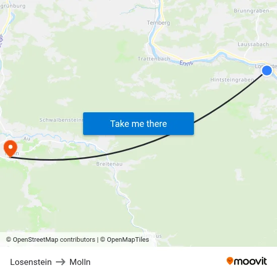 Losenstein to Molln map
