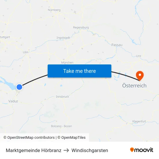 Marktgemeinde Hörbranz to Windischgarsten map