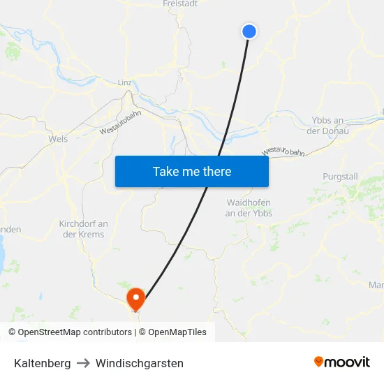 Kaltenberg to Windischgarsten map