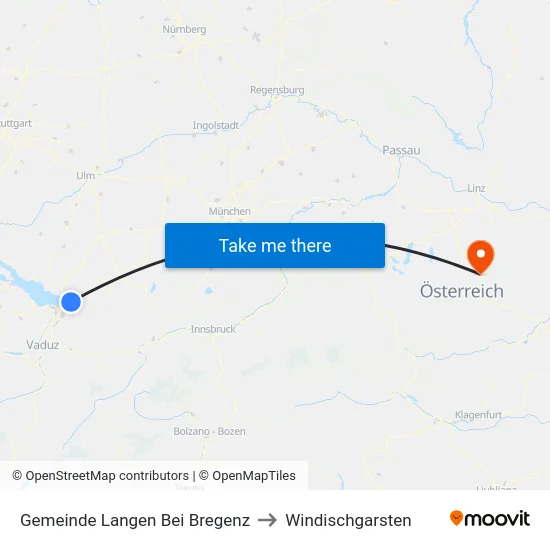 Gemeinde Langen Bei Bregenz to Windischgarsten map