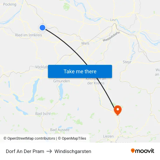 Dorf An Der Pram to Windischgarsten map