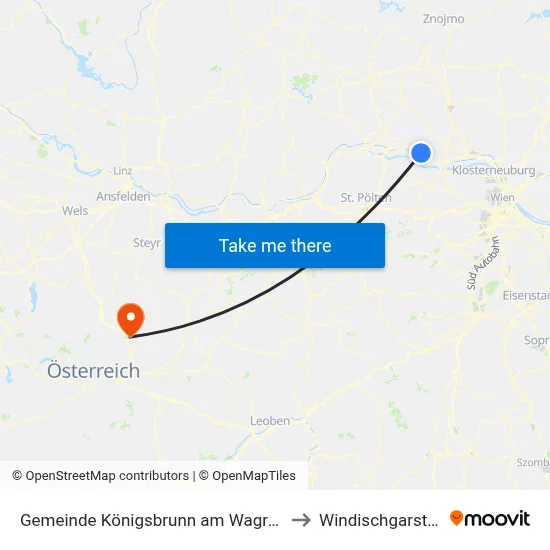 Gemeinde Königsbrunn am Wagram to Windischgarsten map
