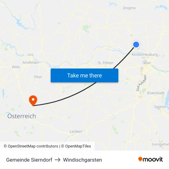 Gemeinde Sierndorf to Windischgarsten map