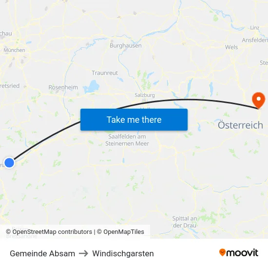 Gemeinde Absam to Windischgarsten map