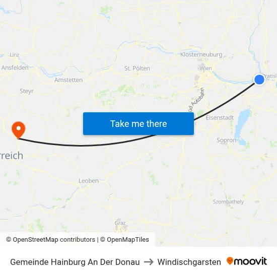 Gemeinde Hainburg An Der Donau to Windischgarsten map