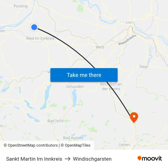 Sankt Martin Im Innkreis to Windischgarsten map