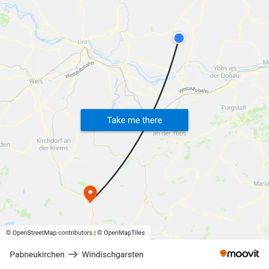 Pabneukirchen to Windischgarsten map