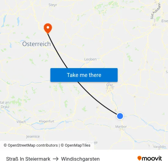 Straß In Steiermark to Windischgarsten map