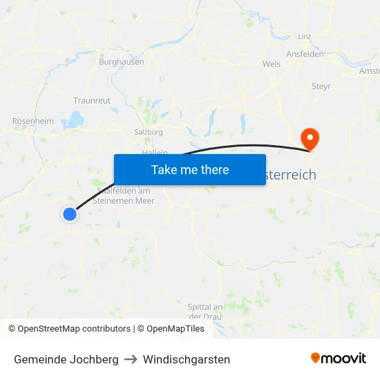 Gemeinde Jochberg to Windischgarsten map