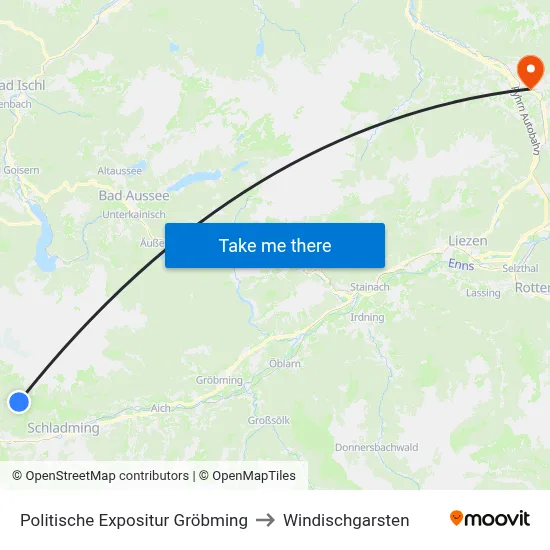 Politische Expositur Gröbming to Windischgarsten map