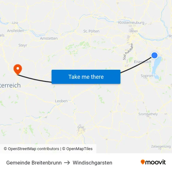 Gemeinde Breitenbrunn to Windischgarsten map