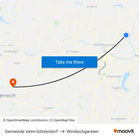 Gemeinde Velm-Götzendorf to Windischgarsten map