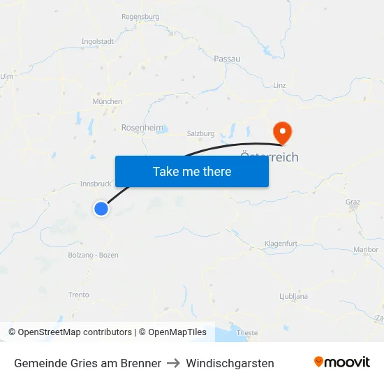 Gemeinde Gries am Brenner to Windischgarsten map