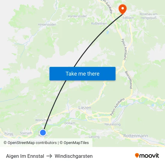 Aigen Im Ennstal to Windischgarsten map