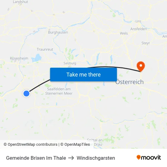 Gemeinde Brixen Im Thale to Windischgarsten map