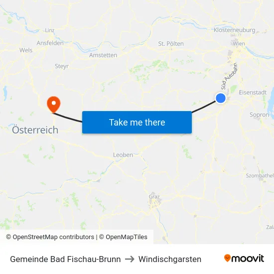 Gemeinde Bad Fischau-Brunn to Windischgarsten map