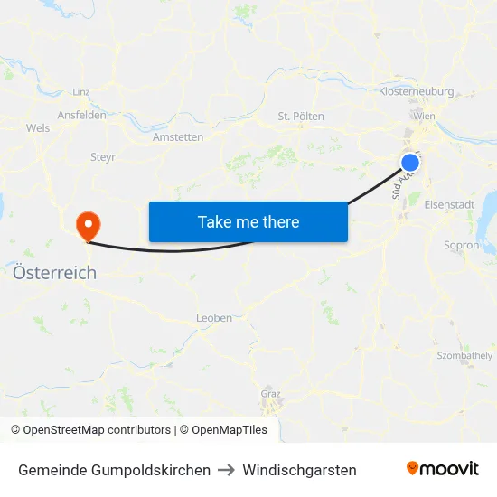 Gemeinde Gumpoldskirchen to Windischgarsten map