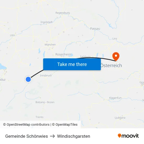 Gemeinde Schönwies to Windischgarsten map