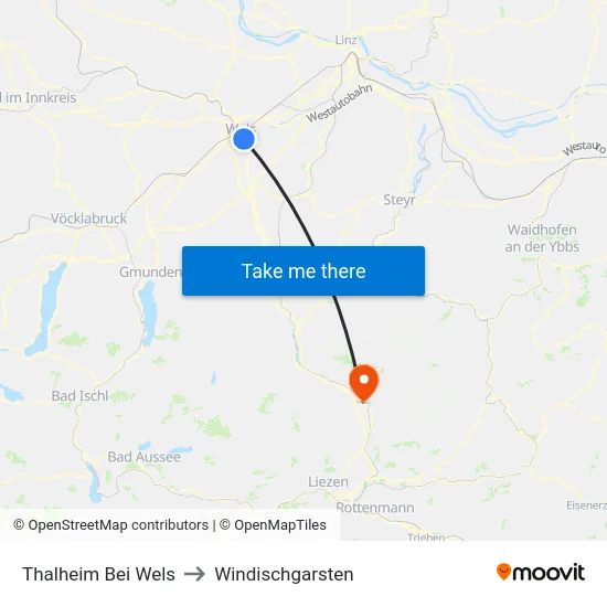 Thalheim Bei Wels to Windischgarsten map