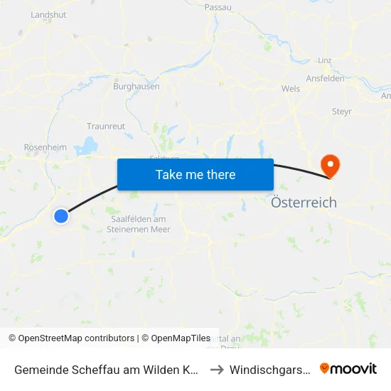 Gemeinde Scheffau am Wilden Kaiser to Windischgarsten map